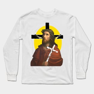 Jesus with the cross of Christ in your divine love Long Sleeve T-Shirt